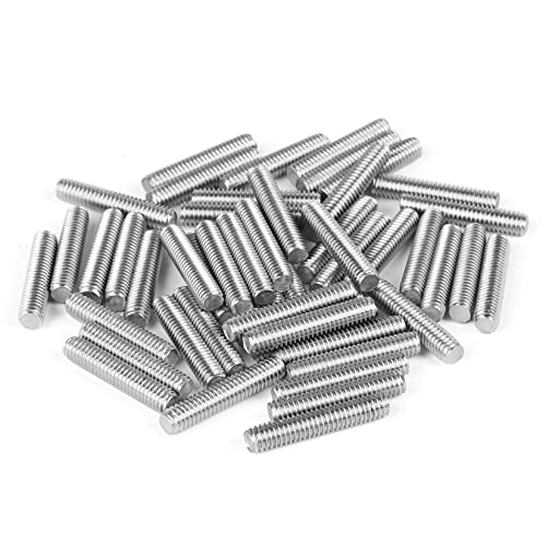 Pack of 50 M4 x 20mm Length 304 Stainless Steel Fully Threaded Rod Bar Studs Silver Tone