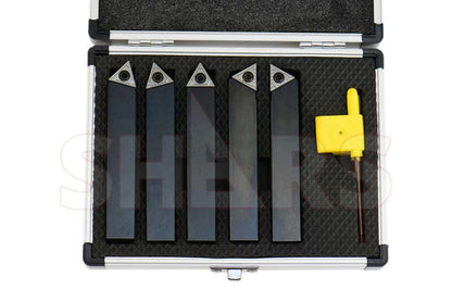 Shars (5 Pcs) 5/8" Indexable Carbide Turning Tool Set 404-1042 P] - size: 5/8" 404-1042