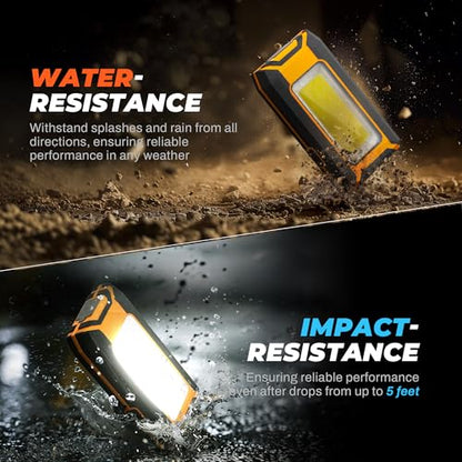innofox 4-Pack LED Rechargeable Magnetic Work Light 1500 Lumens, Hanging Hook with 3 Modes, LED Work Light for Car Repair, Camping, and Hurricane Use - size: Portable (Pack of 2)