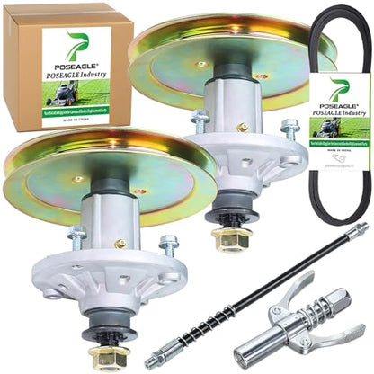 2 Pcs GY21098 Spindle Assembly for John Deere D105 D110 D130 Decks - color: A4 2xSpindle+2xGX20367+1/2x103 Belt