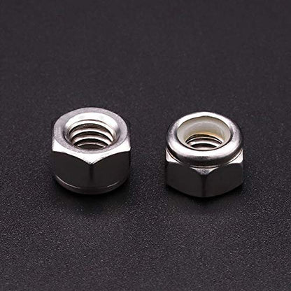 UNC 5/16"-18 inch Nylon Insert Hex Lock Nuts (20 Pack), 304 Stainless Steel (18-8), Hex Lock Nuts with Nylon Ring, Corrosion-Resistant, for Automotive, Machinery DIY Projects - size: 5/16"-18