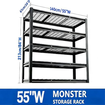 Garage Shelving, Heavy Duty Storage Shelves Metal Shelf Unit Adjustable Industrial Storage Racks for Shop,Warehouse,Basement (84 * 55 * 24.1) - size: 84 * 55 * 24.1