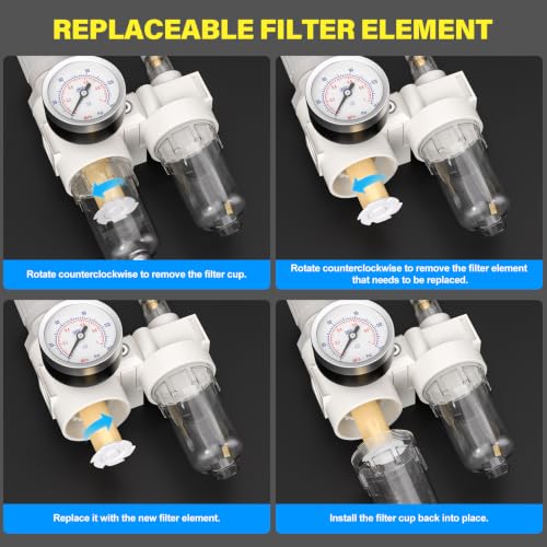 TAILONZ 1/4"NPT Pneumatic Pressure Regulator AR2000,White - color: White, size: Regulation