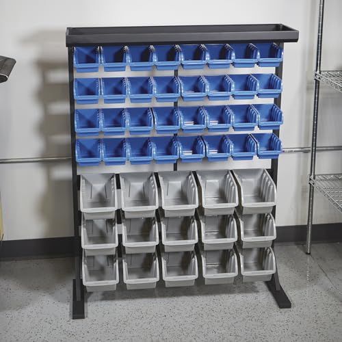Strongway Bulk Storage Rack with 47 Bins, 36.5in.W x 14in.D x 46in.H