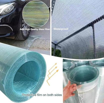 Clear Polycarbonate Sheet, 4x16.4ft Rainproof Roofing Panel - size: 4x16.4ft