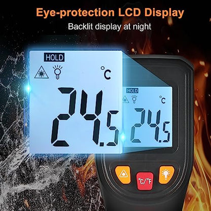 Thermometer Infrared Thermometer Non-Contact Digital Gun -50°C~600°C (-58°F~1112°F) IR Thermometer for Industrial, Kitchen Cooking, Automotive, Not for Human Body Temp
