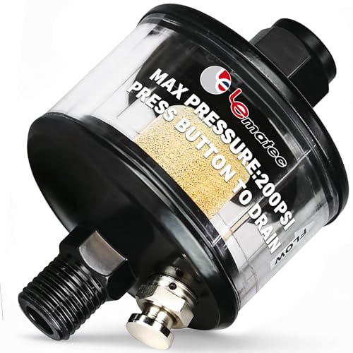LE LEMATEC Inline Air Compressor Water Separator Moisture Trap & Dryer