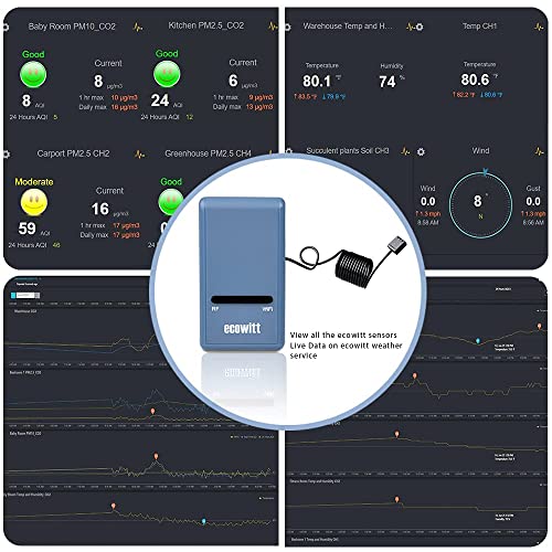 ECOWITT GW1100 WiFi Gateway for Weather Station, Temp Humidity Barometer - style: GW1100BU