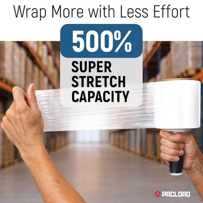 5” x 1000’ Stretch Wrap Mini 2 Rolls with Handle – Clear Plastic Stretch Film 80 Gauge, 500% Elongation, Heavy Duty Shrink Wrap for Moving, Packing & Shipping - style: Pack of 2