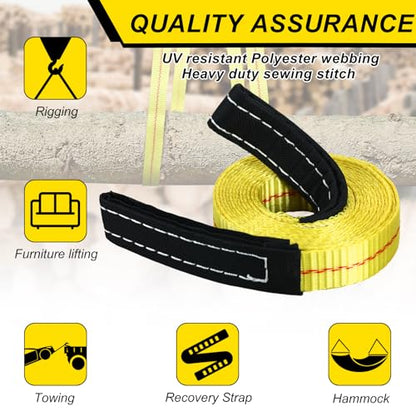 Shappy 2 Pcs 10' x 1" Lifting Sling Straps Heavy Duty Nylon Tree Saver - size: 10' X 1"
