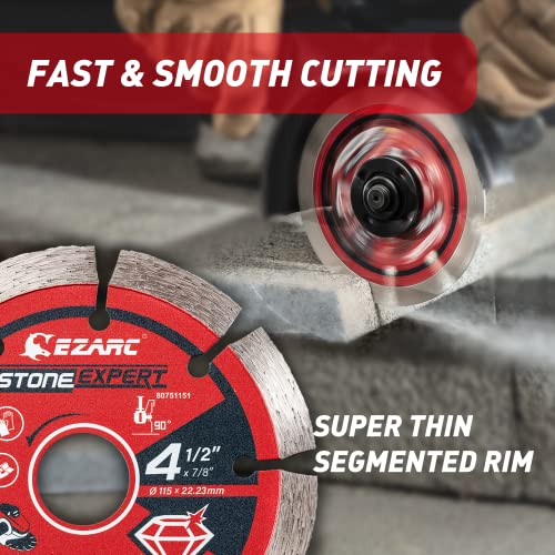 EZARC 4-1/2 Inch Segmented Diamond Blade, 7/8"-20mm-5/8 Arbor, 2-Pack - size: 4.5 Inch