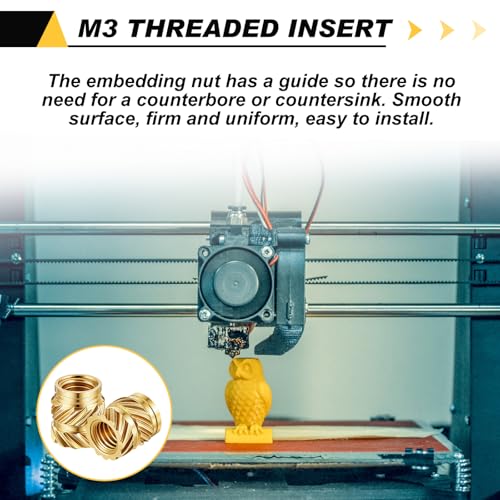 Yaocom 300 Pcs M3 Threaded Inserts M3 x D4.5 x L5 Heat Set Inserts - size: M3 X D4.5 X L5