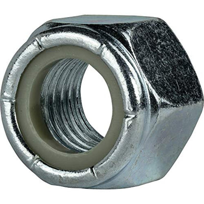 Fastenere Nylon Insert Hex Lock Nuts - 3/4"-16 (10-Pack) Grade 2 Zinc, Clear Finish, Vibaration-Resistant, Durable Multi-Use Hardware Nuts - Secure Fastening w/Hex Socket Drive - size: 3/4"-16 (10 Pack)