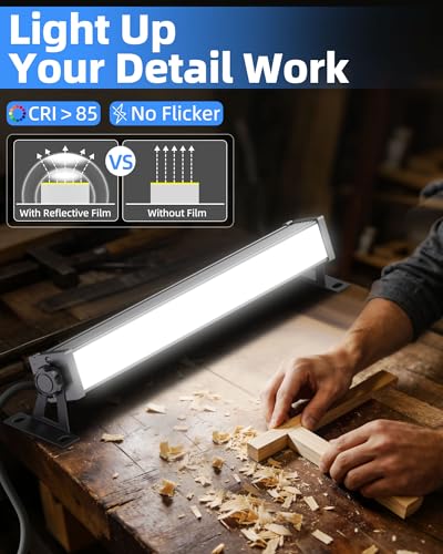40W Shop Light for Garage, Plug in 5400LM with Switch+ 6.6FT Cord, 2 Pack - size: 2 Pack