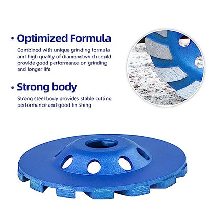 SALI Diamond Concrete Grinding Wheel 4 1/2 inch for Polishing and Cleaning Stone Concrete Surface, Cement, Marble, Rock, Granite, and Thinset Removing, Angle Grinder Segment Wheels Cup 115 * 22.2MM - style: Segment Turbo