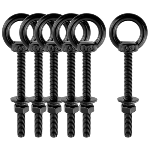 Antrader Lifting Shoulder Eye Bolts,M8 x 80mm,Stainless Steel,Black,6 Sets - size: M8 x 80mm