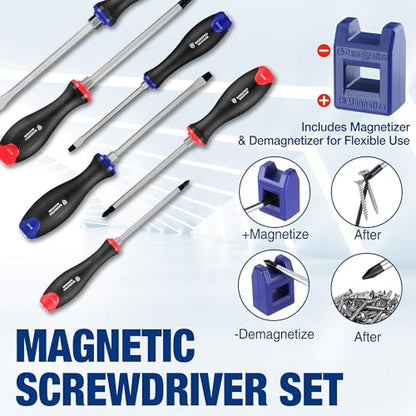 WORKPRO 24PCS Magnetic Screwdriver Set, Go-Thru Screwdriver with Organizer - style: 24-Piece Go-thru Screwdriver Set