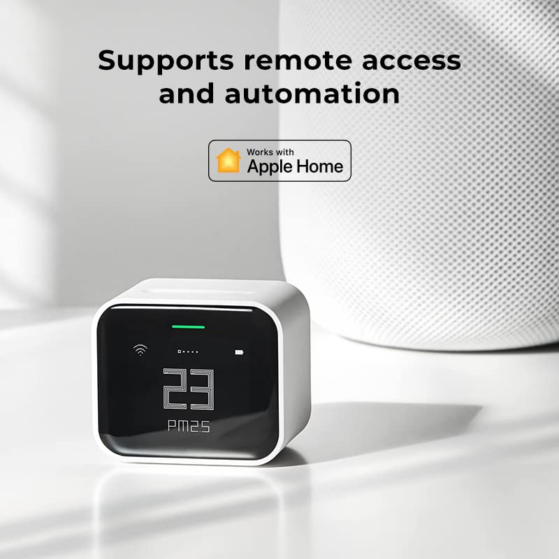 Qingping Air Monitor Lite, Apple HomeKit Compatible Wi-Fi Indoor Air Quality Meter Detects Home CO2, PM2.5, PM10, Temperature, and Humidity