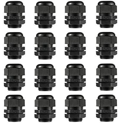 PENGLIN Cable Glands 3/4" NPT Nylon Cable Connector(16-Pack) - color: Black, size: 3/4 Inch (16-Pack)