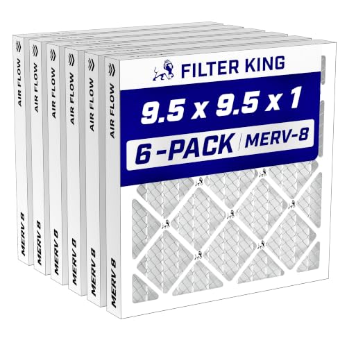 Filter King 9.5x9.5x1 Air Filter MERV 8, AC Furnace Filters (6-Pack) - size: 9.5x9.5x1