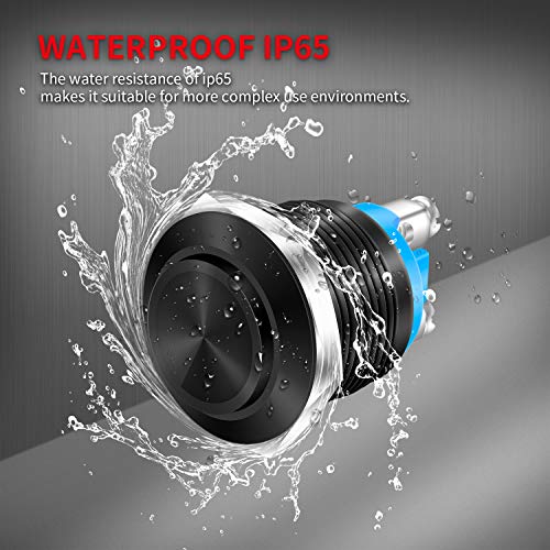 DaierTek 12V 19mm Momentary Horn Push Button Switch Black Metal Waterproof Round Starter Power Switch for RV Truck Boat Marine - 2pcs (Pack of 2) - size: 19mm (Pack of 2)