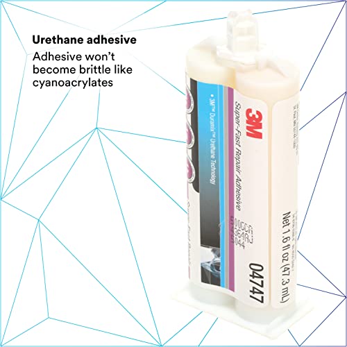 3M Super-Fast Repair Adhesive, 04747, 1.6 fl oz Cartridge, Tranlucent Color - size: 47.3 mL