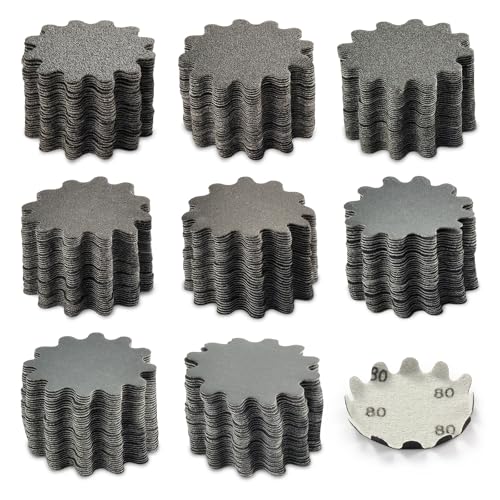 2 Inch Sanding Discs 80Pcs, Flex Edge Wavy Sandpaper Assortment - style: Assortment Grit 80-800
