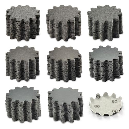 2 Inch Sanding Discs 80Pcs, Flex Edge Wavy Sandpaper Assortment - style: Assortment Grit 80-800