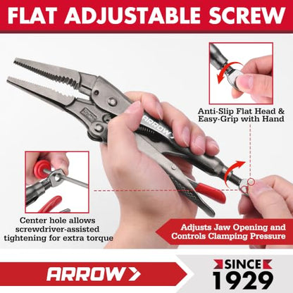 ARROW 10-piece Locking Pliers Set, Chromium-Molybdenum Vice Grips - style: 10-piece