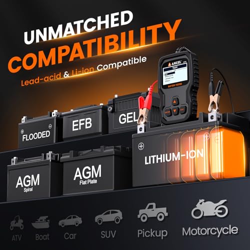ANCEL BT310 Battery Tester 12V 24V, 100-2000 CCA Load Tester with Test Data