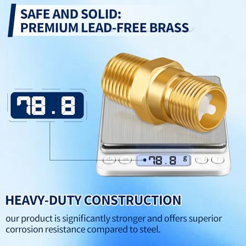 RV Water Heater Backflow Preventer, 1/2" NPT Double Male Thread Hot Water Heater Check Valve, Lead-Free Brass Plumbing Backflow Check Valve for RV, Camper, Motorhome, Trailer - style: Male to Male/1