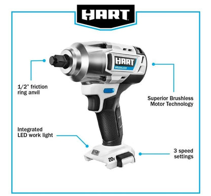 Brushless 20V Impact Wrench by HART