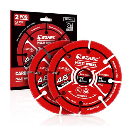 EZARC 4-1/2 Inch Carbide Cut Off Wheels for Wood, Nails, Plaster, 2-Pack - style: 4-1/2 Inch
