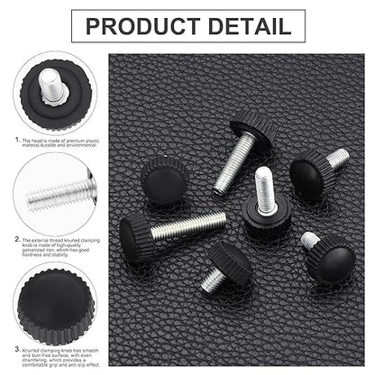 70PCS M5 Thumb Screws, Thumbscrew Set Carbon Threaded Knurled Knob Mounting Screw Grip Knobs Handle Bolts Round Clamping Screws Hose Clips for Kinds of Stand and Machine - size: M5