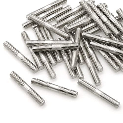 40 Pieces Stainless Steel Double End Threaded Stud Screw Bolt (M6 x 40mm)