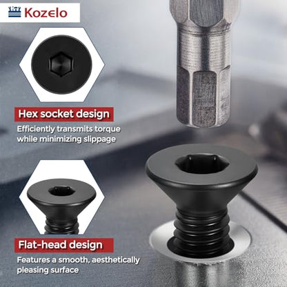 50Pcs[M3-0.5x16] Flat Head Socket Cap Screw Countersunk Bolt - size: M3-0.5x16mm