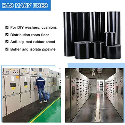 Neoprene Rubber Sheet -1/8 Inch Thick x 2 Inch Wide x 10 Feet Long Neoprene Rubber Strips Rolls for DIY Gaskets, Pads, Seals, Crafts, Flooring, Cushioning of Anti-Vibration, Anti-Slip - size: W:2In x T: 1/8In x L: 10Ft