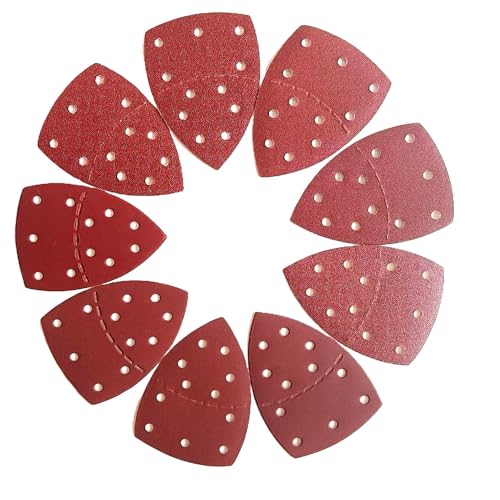 100 PCS Mouse Detail Sander Sandpaper 11 Holes, 240 Grit Hook and Loop Mouse Sanding Sheets Aluminum 0xide Mouse Sanding Pads 11 Holes Triangular Sanding Paper for Detail Mouse Sander - size: 11 Holes-240 Grit