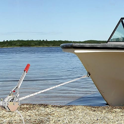 VEVOR Rope Puller, 3/4 Ton (1,653 lbs) Pulling Capacity, with 100' of 0.6" dia. Rope, 2 Hook, Come Along Winch, Heavy Duty Ratchet Power Puller Tool for Moving Boats, Securing Items, Transporting Logs - size: 3/4 Ton