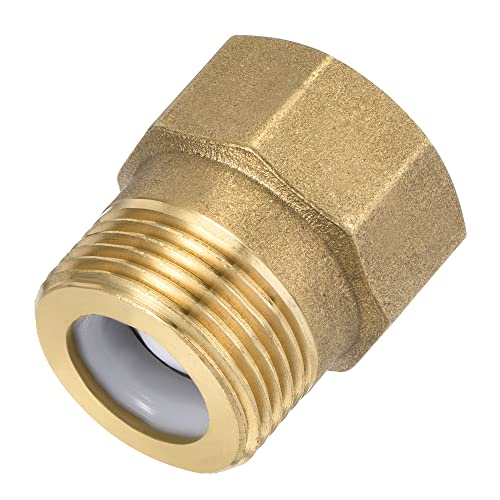 MECCANIXITY Brass Check Valve, G3/4 Male Female Thread 30x33mm Inward Flow Non-Return One Way Backflow Prevention for Water Petrol Fuel Line - size: G3/4