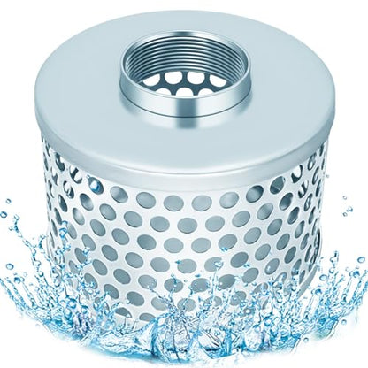 3 Inch Round Suction Strainer, 9.5mm Holes, Water Pump Intake Screen, NPT - size: 3 inch
