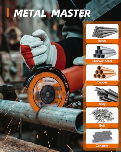 2 Pack Cut Off Wheels 4 1/2 Inch with 7/8" Arbor, Angle Grinder Cutting Disc, Diamond Cutting Wheel with 5000+ Cuts on INOX, Rebar, Angle Iron and Steel