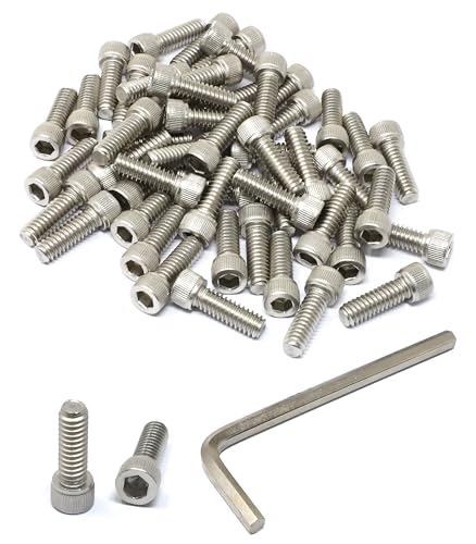 iexcell 50 Pcs 1/4-20 x 3/4" Stainless Steel 304 Hex Socket Head Cap Screws Bolts Kit - size: 1/4-20 x 3/4" ( Fully Threaded )