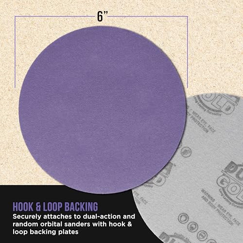 Dura-Gold Premium 100 Grit 6" Purple Film Ceramic Sanding Discs, Box of 50 - style: 100 Grit