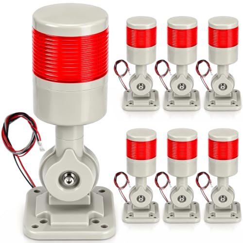 6 Pack 12-24V LED Stack Tower Lights with Buzzer, 1 Layer