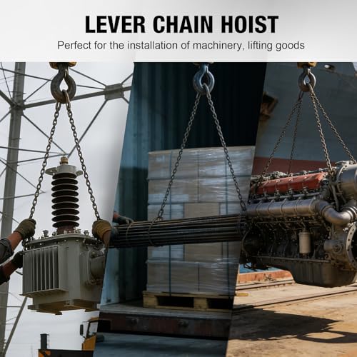 YELLOW JACKET 3 Ton Manual Lever Chain Hoist, 10 FT Come Along, G80 Galvanized Carbon Steel with Weston Double-Pawl Brake, Chain Come Along and Safety Measures for Chain Fall - size: 3 Ton 10FT