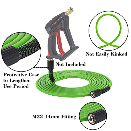 PWACCS Pressure Washer Hose, 1/4" x 25 FT Flexible Power Washing Hose - size: 1/4'' 25ft