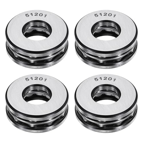 uxcell 4Pcs Thrust Ball Bearings, 12mm Bore 28mm OD 11mm Thick 51201 ABEC5 - size: 51201 12mm x 28mm x 11mm
