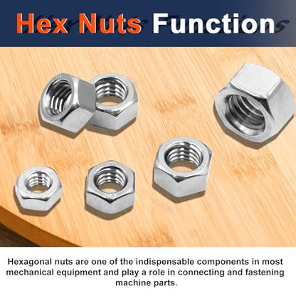 ZQZ 510 Pcs SAE & Metric Hex Nut Assortment Kit;304 Stainless Steel Nut Set - size: SAE and Metric Hex Nuts Assortment;510 PCS