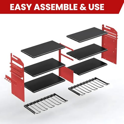 Large Power Tool Organizer Wall Mount - color: Red